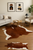 Brown & White Brazilian Leather Cowhide with  FREE Non Slip Corners