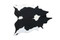 Black and white spotted cowhide rug with bold contrast pattern