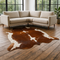 Brown &  White  Cowhide in Lounge  Setting