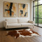 Brown &  White  Cowhide in Lounge  Setting