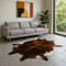 Dark Brindle Cowhide  shown  on  floor  of  Modern Lounge