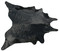 Black cowhide rug with deep natural tone and smooth finish