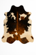 Tri-colour cowhide rug with mixed natural tones and unique markings