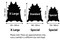 Cowhide size chart showing X Large, Medium, and Small dimensions for rugs