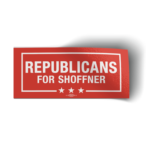 Republicans For Shoffner - Red (8" x 3.5" Vinyl Sticker)