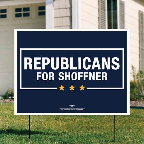 Republicans For Shoffner- Navy (24" x 18" Coroplast Yard Sign)