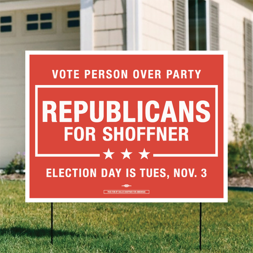 Republicans For Shoffner- Red (24" x 18" Coroplast Yard Sign)