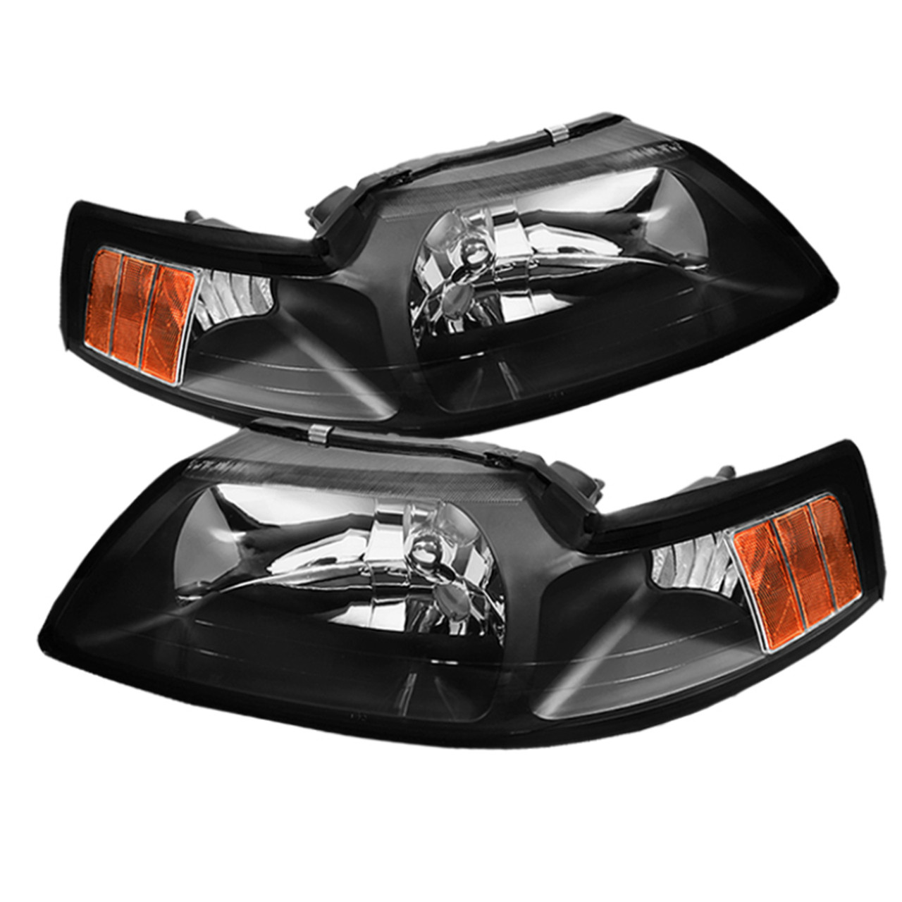 Buy Xtune Ford MUStang 99 04 OEM Amber Headlights Black HD JH FM99
