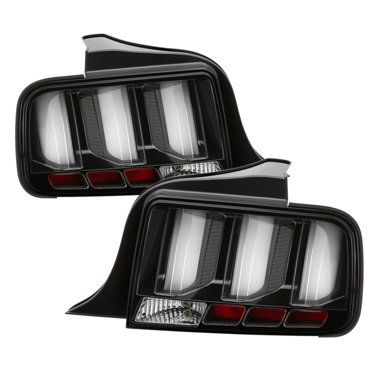 Spyder 05-09 Ford Mustang (White Light Bar) LED Tail Lights - Black  ALT-YD-FM05V3-LED-BK - 5086693