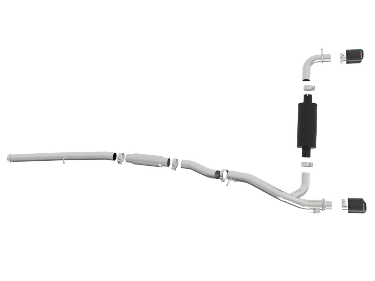 フォーデイズ　3点セット Get aFe Takeda 3in 304 SS Axle-Back Exhaust System w/ Blue