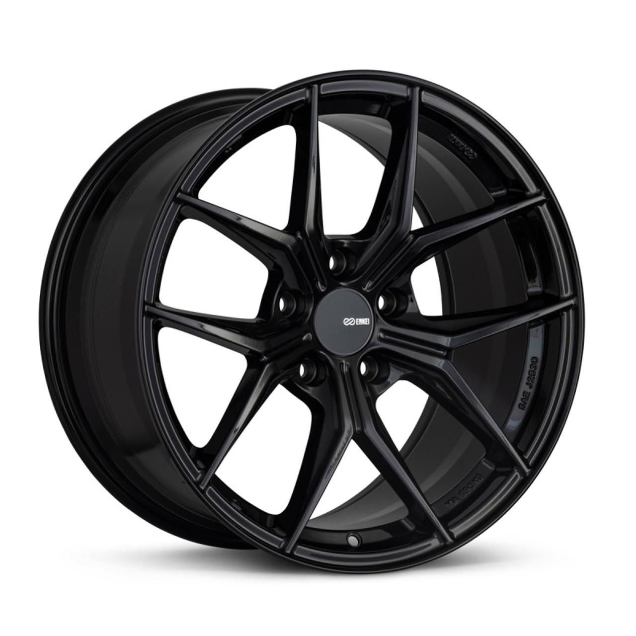 Enkei TSR-X 18x8 45mm Offset 5x112 BP 72.6mm Bore Gloss Black Wheel -  529-880-4445BK