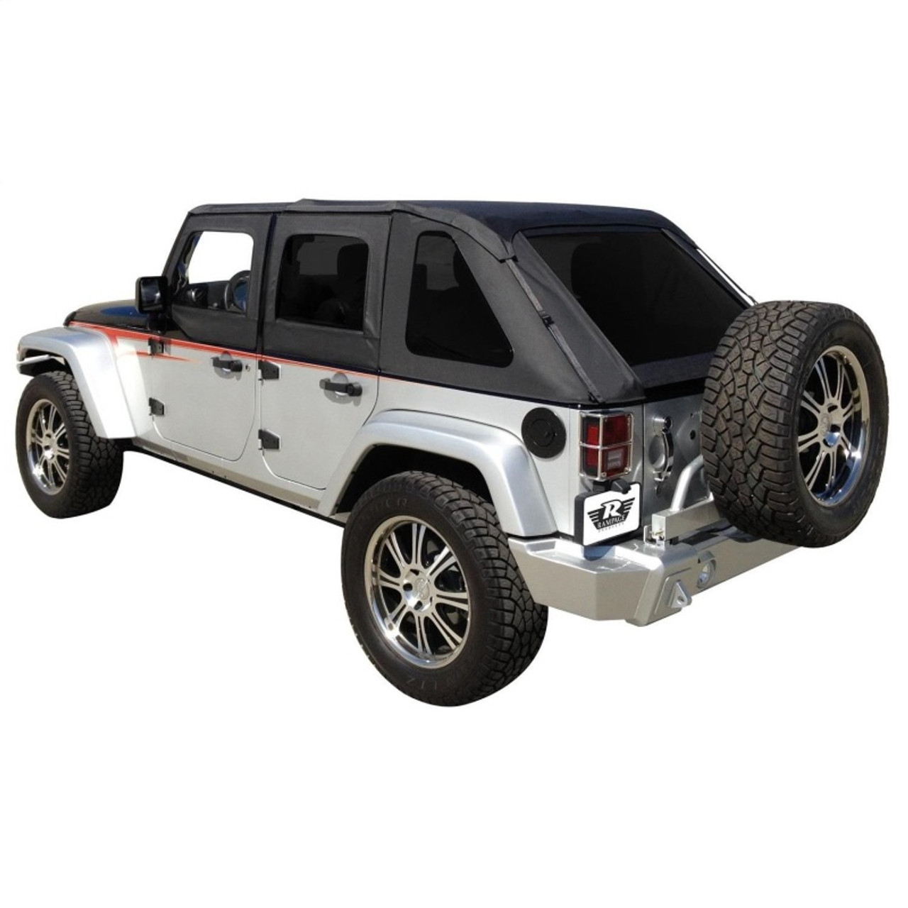 Rampage Fitts 2007-2018 Jeep Wrangler（JK）無制限のソフトトップストレージブーツ - ブラックRampage Fits 2007-2018 Jeep Wrangler(JK