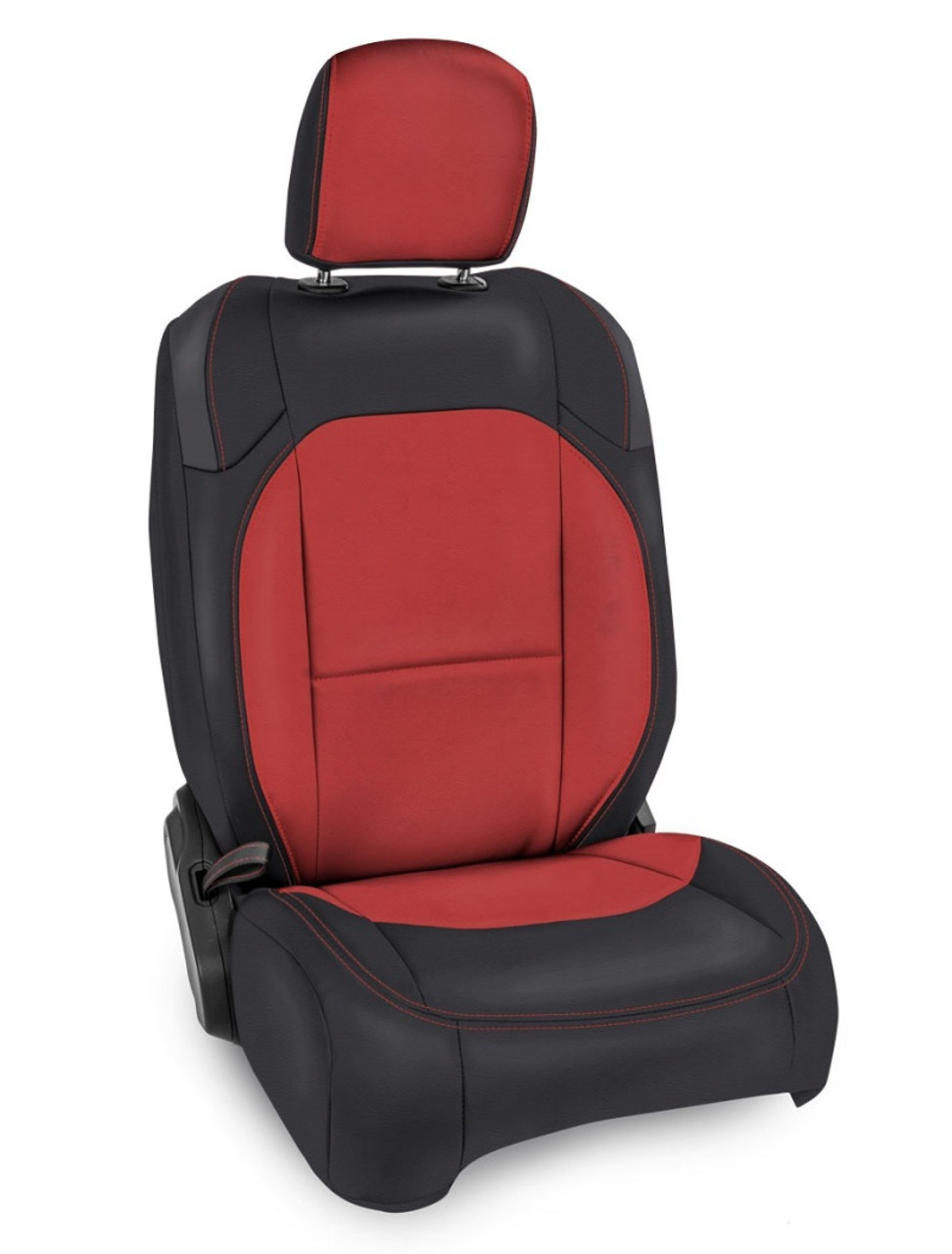 PRP Seats - PRPB039-05 | PRP 2018+ Jeep Wrangler JLU/4 Door/Jeep Gladiator  JT/ Non-Rubicon Front Seat Covers(Pair) -Black/Red - B039-05 | Armageddon  Turbo & Performance