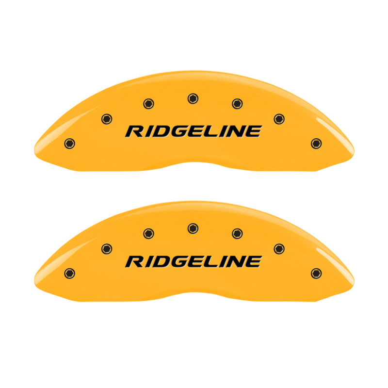 Buy MGP 4 Caliper Covers Engraved Front & Rear Ridgeline Yellow Finish