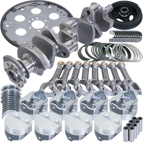 Eagle Chevy 350 1Pc 3.480in Crank 5.700in I-Beam Rods 4.030in Pistons 153 Tooth FP Balanced Assembly - B15402L03053 Photo - Primary