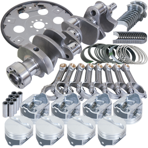 Eagle Chevy 350 1Pc 3.750in Crank 5.700in I-Beam Rods 4.060in Pistons 168 Tooth FP Balanced Assembly - B15505L06068 Photo - Primary