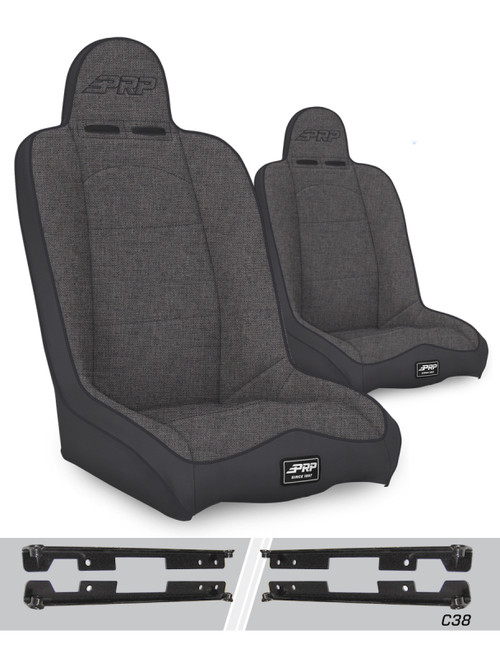 PRP Jeep Wrangler JK/JKU Daily Driver High Back Suspension Seats Kit (Pair) - Gray - A140110-C38-54 Photo - Primary