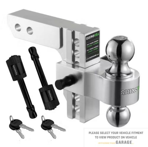 Rhino USA 8In Heavy Duty Drop Hitch - 2.5In (Silver) - RG-HTDROP2.58-SVR User 1