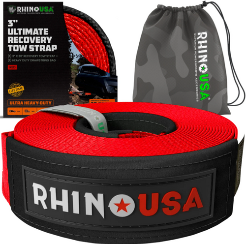 Rhino USA Ultimate Recovery Tow Strap 3In X 20Ft - Red - RG-TS3X20-RED User 1