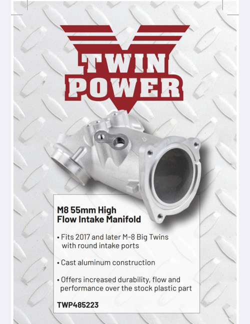 Twin Power 55mm Aluminum High Flow intake for 2017+ M-8 - 485223 User 1