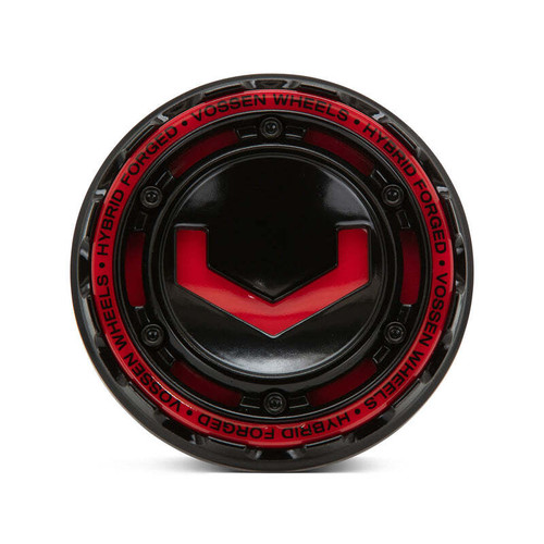Vossen Billet Modular Cap - Large - Gloss Black w/ Red Insert - CAP-MBC-LG-GB Photo - Primary