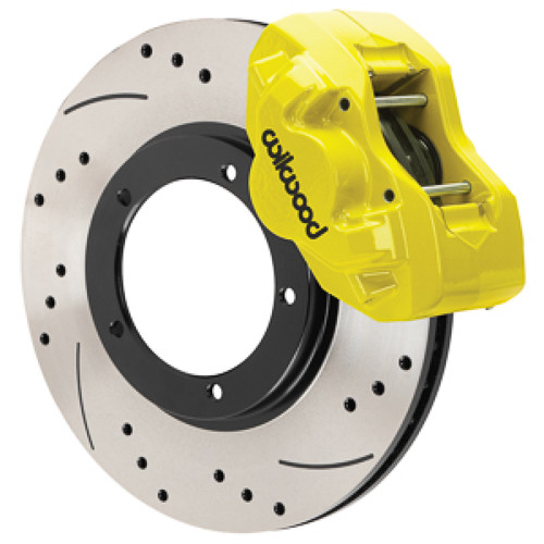 Wilwood 84-89 Porsche 911 D45 11.10in. Front Brake Kit w/ Flex Lines - Drilled Rotors (Yellow) - 140-17654-DY Photo - Primary
