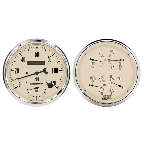 Autometer Antique Beige Quad & Tach/Speedo 5in. - 2 Pc. - 1852 Photo - Primary