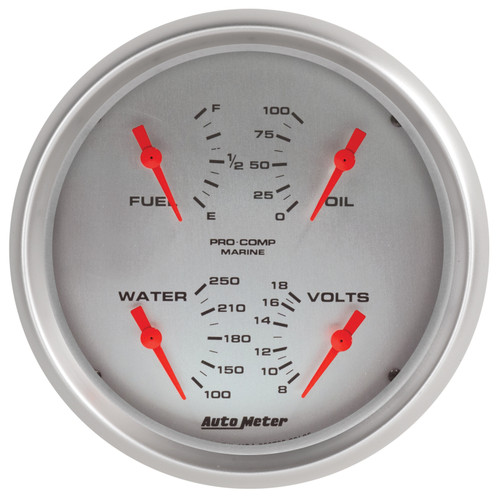Autometer Marine Silver 5in Ultra-Lite 100 PSI - 200705-33 Photo - Primary