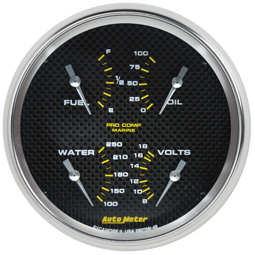 Autometer Marine Carbon Fiber 5in Gauge - 100PSI - 200705-40 Photo - Primary