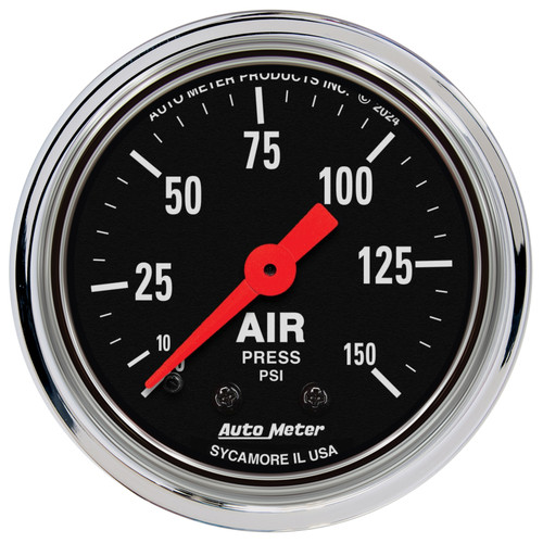 AutoMeter Gauge Air Pressure 2-1/16in. 150 PSI Mechanical Traditional Chrome - 2420 Photo - Primary