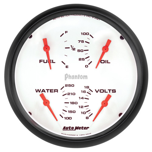 Autometer Phantom Quad 5in. Gauge 0 Ohm (E) - 90 Ohm (F) Electric - 5819 Photo - Primary