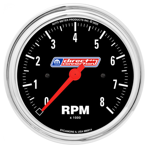 AutoMeter 3-3/8in (85.7mm) Tach 0-8,000 RPM 4/6/8 Cyl In-dash Mopar Direct Connection - 880914 Photo - Primary