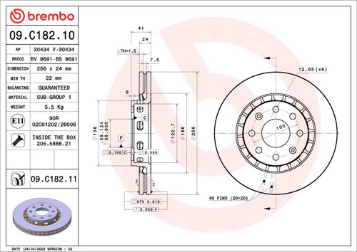 Brembo OE 09-10 Pontiac G3/2009 G3 Wave/05-08 Wave/05-07 Wave5 Standard Brake Disc - Front - 09.C182.10 User 1