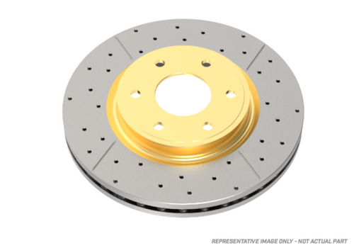 DBA 02-09 Subaru WRX STi/2017 BRZ w/Perf Pkg. 10 Hole Front Drilled & Slotted Street Series Rotor - DBA654X-10 Photo - Primary