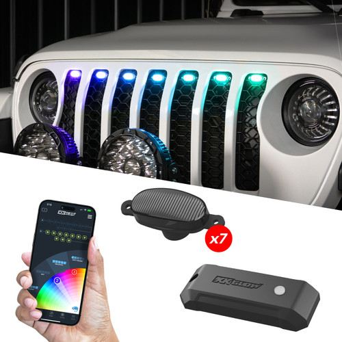 XK Glow XKmax Pre-Runner Style RGBW LED Grill Pods - 7pc - MX-GPOD-7 User 1
