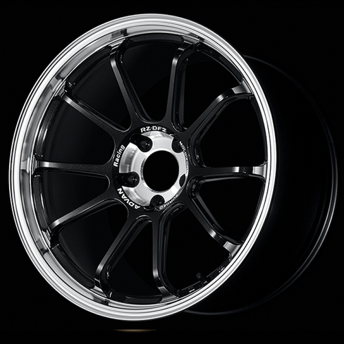Advan RZ-DF2 19x8.5 / +45 Offset / 5-100 / 63mm Bore / Diamond Cut & Racing Titanium Black - YAF9H45DDRTB Photo - Primary