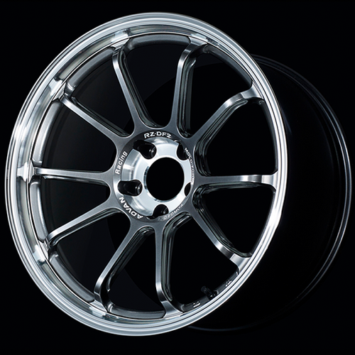 Advan RZ-DF2 19x10.5 / +45 Offset / 5-114.3 / 73mm Bore / Diamond Cut & Hyper Platinum Black - YAF9L45EDHPB Photo - Primary