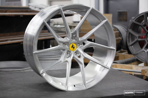 Vossen x Novitec NF8 21x11.5 ET:29 Brushed - Gloss Clear Ferrari 296 Rear Wheel - F-AFP-791-F02-C04 Photo - Primary