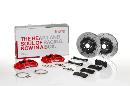 Brembo 09-15 Alphard Front GT BBK 6 Piston Cast 380x32 2pc Drilled - Red - 1M1.9