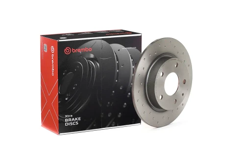 Brembo OE 14-23 Mazda 3 XTRA Drilled Rear Disc Brake Rotor - 08.C653.1X