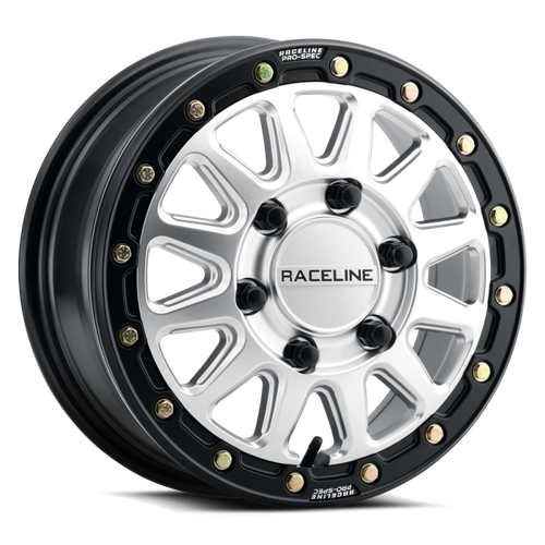 Raceline A14SB Alpha 15x7in /  BP / 25mm Offset / 68mm Bore - Hyper Silver w/Black Ring - A14SB-57012+25 Photo - Primary
