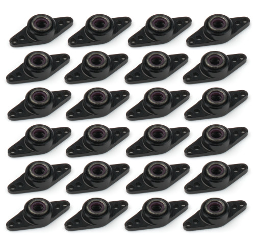 Ti22 Performance Mud Cover Install Plate Set with 5/16-28 Thread - Black Anodized Steel Nut and Aluminum Inserts (24-Pack)