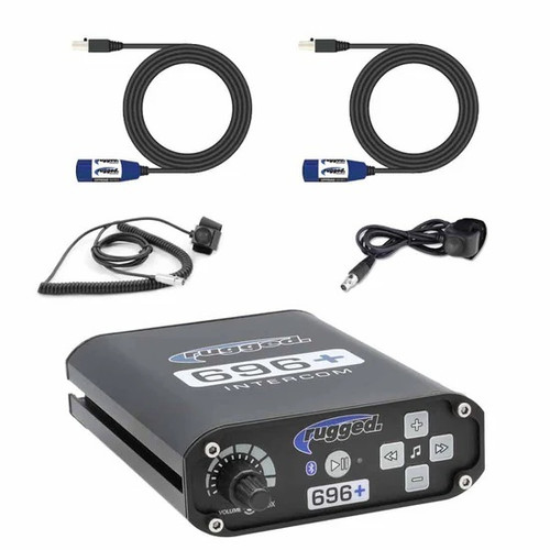 Rugged Radios 696PLUS-2P Intercom System for Two People with Bluetooth and Push-to-Talk