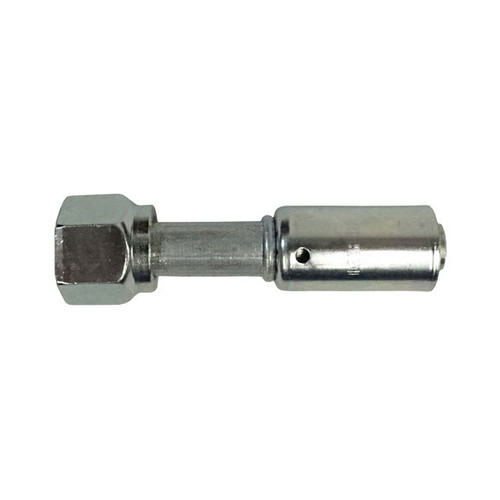 Vintage Air Part 358120 - 8 AN Straight Female Aluminum and Steel AC Refrigerant Hose End Fitting
