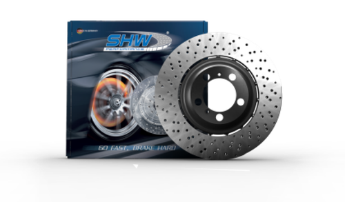 SHW 22-25 Porsche 718 Cayman GT4 RS Left Rear Cross-Drilled Lightweight Brake Rotor (9GT615601E) - PRL42587 User 1