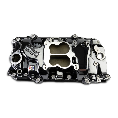 Edelbrock 65-90 BB Chevy Oval Port Heads Performer 2-O Manifold - Black Plasma - 2161-BP Photo - Primary