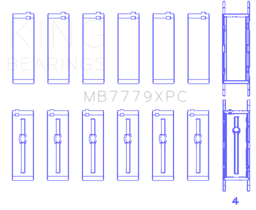 King Engine Bearings BMW B58B30A (Size 0.26) Coated Performance Main Bearing Set - MB7779XPC.026 Photo - Primary