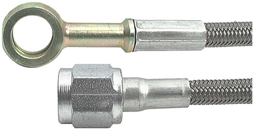 Allstar Performance ALL46440-18-25 18-Inch Braided Stainless Steel Hose Assembly with 4 AN Fitting and 10mm Banjo, Pack of 25