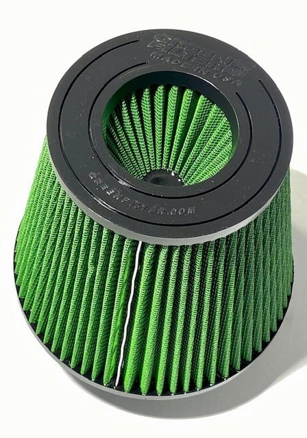 GREEN FILTER 7470 Cone Air Filter - Reusable Cotton, 8-Inch Base, 5.25-Inch Top Diameter, 7.25-Inch Tall, Green