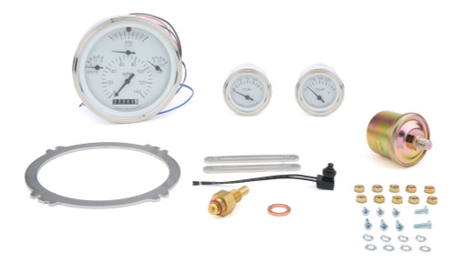 Classic Instruments 57 Chevy 6-Gauge Analog Instrument Set with White Face - Model CH01WSLC